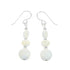 Navajo Sterling Silver Mother of Pearl Bead Hook Dangle Earrings AX129123